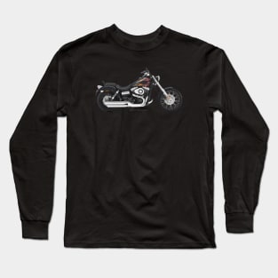 Harley Dyna Wide Glide, flames s Long Sleeve T-Shirt
